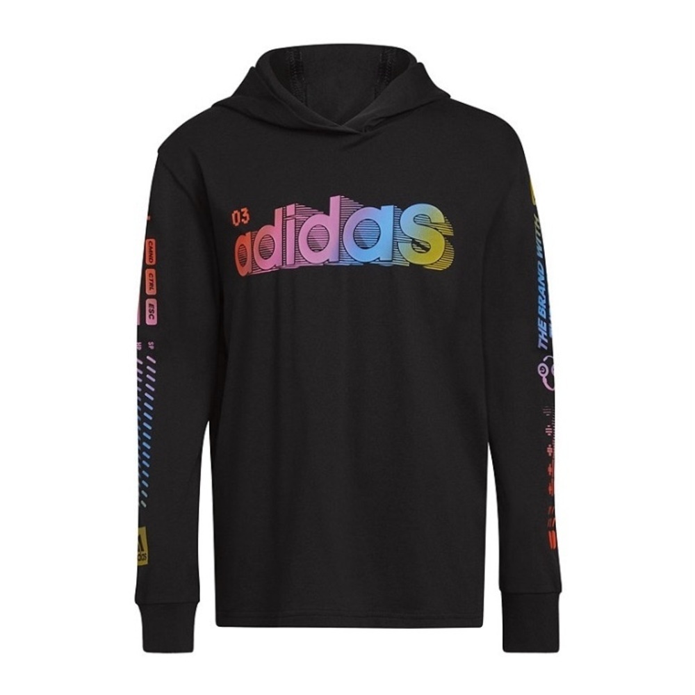 Adidas Exit Game On Hooded Long Sleeve Tee X-L (18/20) Black